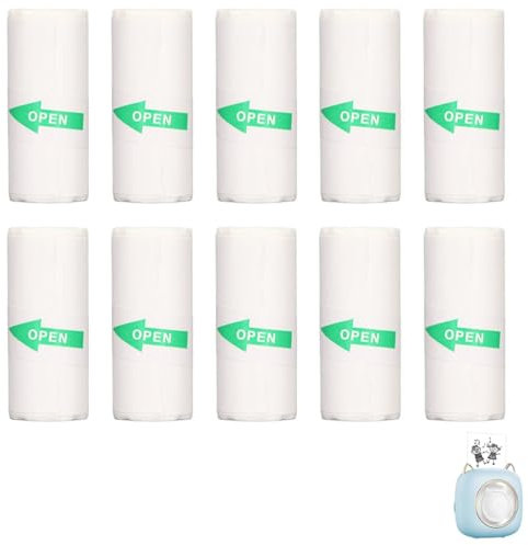 10 Rolls Thermal Printer Sticker Paper 57 x 25 mm for Mini Photo Printers
