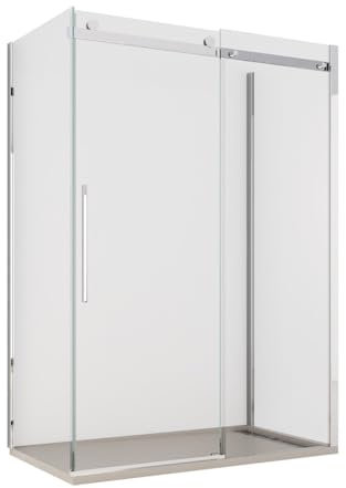 Box Doccia 3 Lati 70x100x70 cm 1 Anta Scorrevole in Cristallo Trasparente 8mm H195 Bonussi Alina