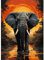 HEIBAGO Elefant Diamond Painting Erwachsene Diamant Painting Bilder Tier,5D Diamend Painting Sonnenuntergang Bilder als für Geschenk Zuhause Wanddekoration,30x40cm