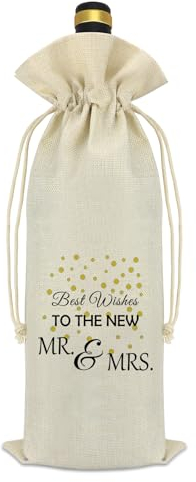 Wedding Gifts for Couples Mr and Mrs Gifts Wine Bag Wedding Gifts For Bride Groom Engagement Gifts For Him Her Bridal Shower Gifts Newlywed Gift Bride To Be Gift Reusable Wine Bottle Gift Bags