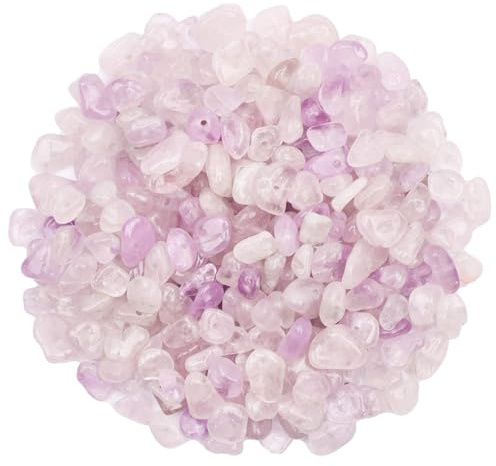 500Pcs Violt Jade Crystals Chips, 5-8mm Gemstone Beads, Irregular Natural Crystal Beads for Jewellery Making, Drilled Tumbled Chips for Bracelet Making