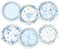 Justforjoyful 48pcs Summer Blue Floral Paper Plates Tea Party Decorations Disposable Vintage Flower Party Dinnerware Tableware Set 7 Inch