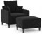 Sofa Sets Sofas Big Sofa Couch Klein - Sessel mit Hocker Schwarz 60 cm Samt für Wohnzimmer Ruheraum Gästezimmer Schlafzimmer