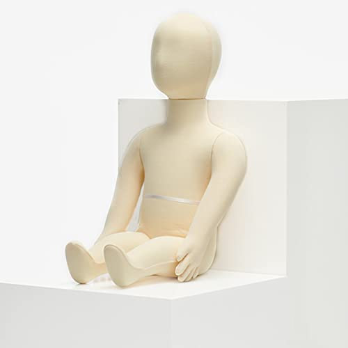 Schaufensterpuppe im Alter von 1/3/5/7/9 Jahren, sitzend, Ganzkörper-Torso-Puppe zum Nähen, Unterrichten, abnehmbar, tragbar (sitzend, 5 Jahre alt)