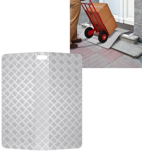 VA-Cerulean Rampa per soglia, rampa per sedia a rotelle, lunghezza 100 cm, rampa in alluminio, rampa per soglia a rotelle, rampa antiscivolo in alluminio, per ingressi, gradini, 70 x 100 x 10 cm