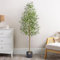 Christow Artificial Olive Tree, Indoor Outdoor House Plant Decoration, Faux Olives & Lifelike Feel-Real PEVA Leaves, Pre Potted in Weighted Faux Cement Pot for Living Room Bedroom Office (5ft/150cm)