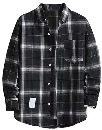 ZTFYKLIN Deal of The Day Mandarin Collar Shirts Men Mens Check Flannel Shirt Mens Hawaii Shirts Short Sleeve Black Collared Shirt Men Gym Shirt Mens Sleeveless Warehouse Clearance Bargains Sale