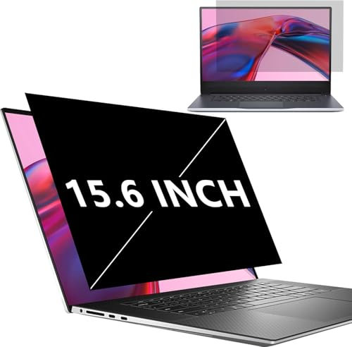 Blickschutzfolie kompatibel mit 15,6 Zoll, Abnehmbarer 16:9 Seitenverhältnis Laptop Blickschutzfilter, Anti-Spy/Einfache Installation/Blendschutz/Blaulichtblockierung