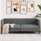 Hommdiy Sofa, Couch mit Fußhocker, Liegesofa für Wohnzimmer, Polstersofa Sessel Relaxsofa Loungesofa Relaxcouch TV Sofa Dunkelgrau,2-Sitzer