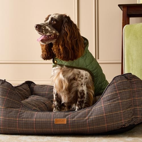 Rosewood x Joules Henson Check Box Bed for Dogs, Large Dog Bed, Padded Sides, Non-Slip Base, Luxury Pet Bed for Large Dogs
