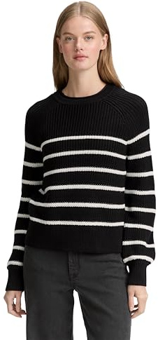 TOM TAILOR Denim Damen Strickpullover mit leichten Ballonärmeln