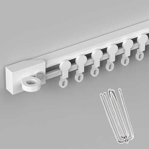 Set di divisori per tende scorrevoli in PVC, autoadesivo, con ganci a rullo, montaggio a soffitto/piastrelle, 3 m, colore da parete