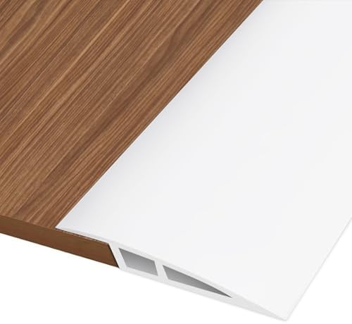 2M*7CM Barre de Seuil Adhesive, Seuil de Porte Adhesif PVC, Barre de Seuil Rattrapage de Niveau pour Hauteur du Seuil 15mm ~ 20mm, Rampe de Seuil Bandes de Transition Sol (Blanc)