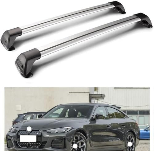 CCLXWY 2 Stück Kompatibel mit BMW i4 Gran Coupe 2022 2023 2024 Aluminium Dachträger Relingträger,Dachgepäckträger Alu Relingträger