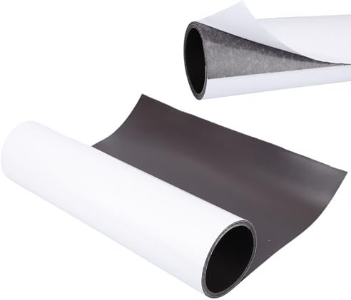 BOXOB Magnetfolie Rolle, 150x30cm Extra Groß Selbstklebende Magnetfolie Schneidbar Flexibel Schwarz-Weiße Oberfläche Magnetpapier für Fahrzeuge Bastelprojekte