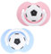 ERINGOGO 2pezzi Ciucci Siliconper Forma Di Calcio Massaggiagengive Divertenti e Soothing Pacifiers Confortevoli e Ergonomici Per Gengive Sensibili