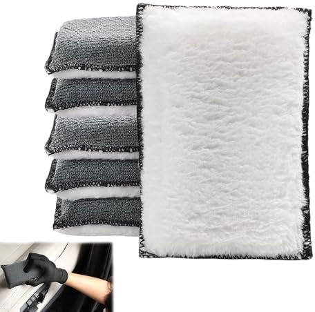 6-Pack Scrub Pads Car Detailing, Car Sponges for Washing, Dual-Sided Sponge for Car Cleaning, Ideal for Leather, Plastic, and Upholstery Maintenance, Perfect for Car Enthusiasts and Detailers