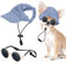 Jadive Hunde Sonnenhut mit Ohrlöchern Katze Hunde Sonnenbrille mit Rutschfestem Silikonband Verstellbarer Haustier Baseballmütze Sommer Sonnenschutz Hut für Welpen Foto-Requisiten(Blau,Klein)