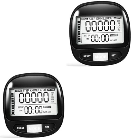 TOYANDONA 2 Stück Schrittzähler Clip Pedometer für Outdoor Aktivitäten Tragbarer Akkurater Schrittzähler mit Speicher und Benutzerfreundlich für Fitness und Gesundheit