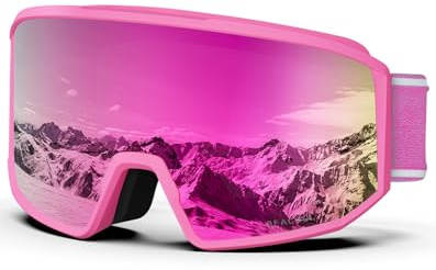 BEACOOL Snowboard Brille für Brillenträger Herren Damen Skibrille, Winddicht Brille, Anti Fog UV Schutzbrille, Skibrille Männer Frauen für Skifahren Motorrad Fahrrad Skaten