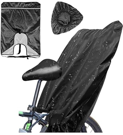 Universal Regenschutz Fahrradsitz Kinder, Wasserdichte Abdeckung mit Reflektorstreifen, Praktischer Sattelschutz Wasserdicht Fahrrad für Alle Hinterrad Kindersitze