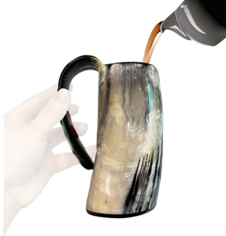 Juego De Tazas De Cuerno Vikingo Hechas A Mano - Tazas De Cuerno Ceremoniales Para Beber De 4 Piezas, Estilo Antiguo | Vasos Para Whisky Meäd Vodka Con Soporte, Colección De Regalo De Barra Medieval,