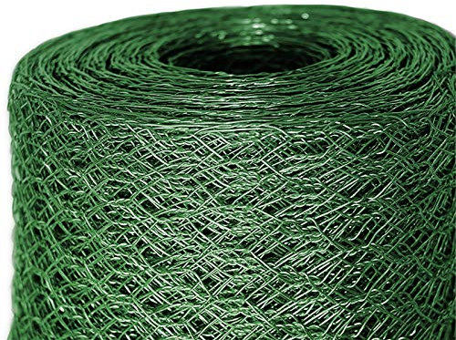 casa pura Grillage en fil de fer zingué - Clôture pour poulailler Jardin - Treillis de bricolage, Grille résistante aux intempéries, épaisseur du fil 0.8 mm (Maille 13mm - (H) 1m x (L) 25m Vert)