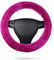 Ergocar weicher Auto-Lenkradbezug der reinen Wolle universeller rutschfester elastischer Winter warmer Autolenkradschutz - Fluoreszierendes Rosa