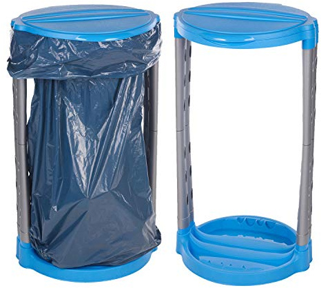 120L Collapsible Plastic Recycle Garbage Waste Rubbish Bin Bag Sack Stand Holder (Blue)