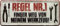 WOGEKA ART Retro Blechschild Finger Weg von Meinem Werkzeug Werkstatt Garage als Geschenk-Idee 28 x 12 cm Vintage-Deko-Schild aus Metall 2005