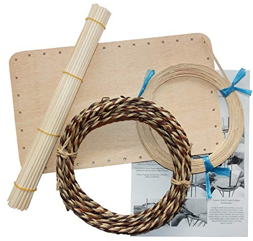 Korbflechten - Korbflechtset [Nr.16] 1 Korb eckig - Boden, Peddigschiene & Seegras braun