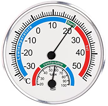 mumbi Thermo-Hygrometer Temperatur und Luftfeuchtigkeit Anzeige zur Raumklimakontrolle in Weiss