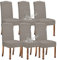 KELUINA Stretch wasserdichte Jacquard mit langem Gitter Esszimmer Stuhlhussen Home Decor, Stuhlhussen für Esszimmerstühle(Taupe,6 Stück)