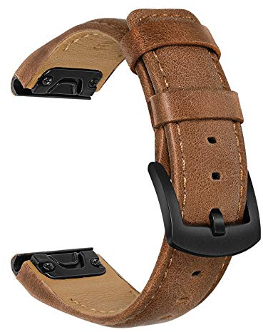 TRUMiRR Ersatz für Garmin Instinct E 40mm/Fenix 8 43mm/Approach S70 42mm/Fenix 7S Pro/7S/6S Pro/Epix Pro 42mm Armband, 20mm Quick Release Easy Fit Uhrenarmband Echtes Rindsleder Armband