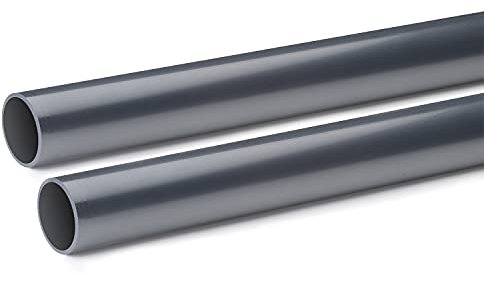 PVC-Rohr Set 2 Stk. I 25 mm I 3/4 Zoll I 1 Meter I Klebemuffe I Pool-Zubehör I Druckrohr-PVC I bm0532