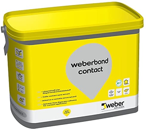 ** Colle contact, 7,5kg, Sans solvant, Pour marches, contremarches, remontées en plinthes, formes d’appui, Weberbond contact, Weber **
