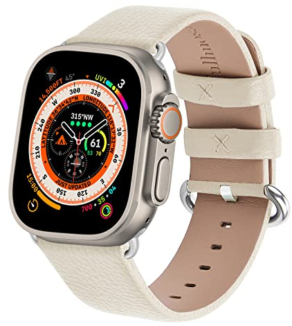 Fullmosa kompatibel mit Apple Watch Armband Ultra2/Ultra 49mm 45mm 44mm 40mm 41mm 42mm 38mm, Lederarmband Ersatzband für Damen Herren, Klassische Leder Armbänder für iWatch 9/8/7/6/SE/5/4/3/2/1