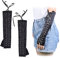 Ellenbogenlange fingerlose Spitzenhandschuhe aus Satin - Verstellbare Armstulpen für Cosplay, Halloween, Verkleidung, Themen, Kostümpartys - Steampunk Goth Style - Ideal für Frauen, Damen, Mädchen -