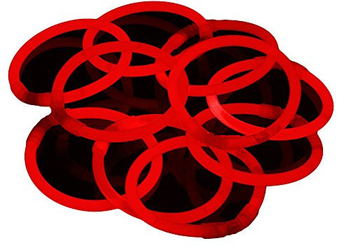 Glowhouse Leuchtstab-Armbänder, 100 Stück, einzelne Farben (rot)