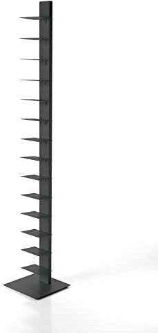 ZStyle BBB ITALIA Bücherregal SAPIENS Standsäule freistehendes Regal mit Ablagen (202 cm, Anthrazit)