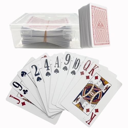 MUROCEA Braille Spielkarten, Großdruck Poker für Blinde, Sehbehinderungen Unterhaltungsartikel, Kunststoff