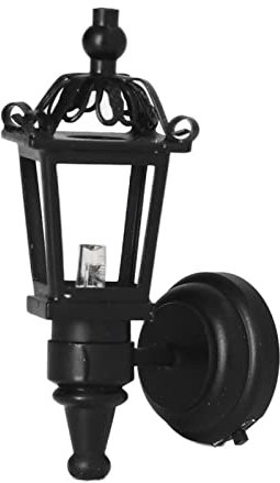VGEBY Puppenhaus-Wandleuchte, 1:12 Metall, Realistisch, Schwarz, Miniatur, LED, Wandlampe, Dekoration, Zubehör, Spielhaus, Spielzeug