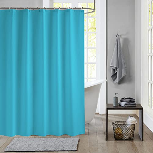 meioro Rideaux de Douche de Couleur Unie,Rideau de Salle de Bain Peva Imperméable avec Crochets,Doublure de Rideau de Douche Et Résistant à La Moisissure(Bleu,Largeur 180cm x Hauteur 240cm)