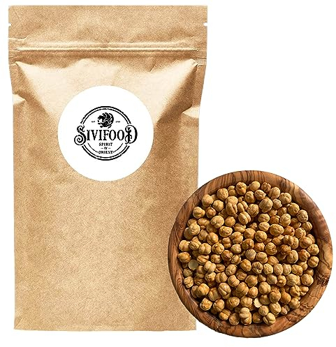 SIVIFOOD geröstete Kichererbsen 450g - ganze Kichererbsen natürlich geröstet ungesalzen geschält ohne Zusatzstoffe Snack Hülsenfrüchte ganz ohne Salz Leblebi ezmesi roasted chickpeas