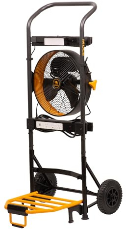 Mule 52000-01 300 libras. Taller móvil 5 en 1 con ventilador integrado de 3 velocidades y luz LED
