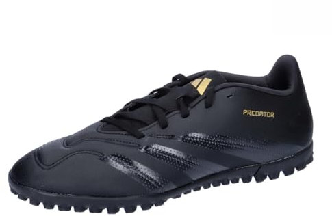adidas Predator Club Football Boots Turf, Botas de fútbol Unisex Adulto, Core Black/Carbon/Gold Met, 46 EU