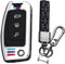 KUNIO Schlüsselhülle Passt für Ford Fiesta Focus MK2 C-Max B-Max Eco Sport Escort Tourneo Courier Ecosport Schutz Metallgehäuse Schlüsselcover Schlüsseletui Schlüsselanhänger A Silber