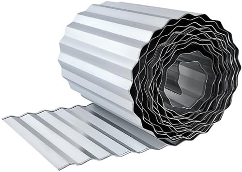 Meyoppm Bordure de jardin en métal ondulé 8 po x 20 pi