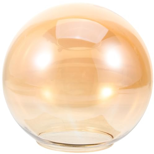 MAGICLULU Klare Glaskugeln Als Ersatz für Leuchten. 130 Mm Klarer Runder Glaskugel-Lampenschirm für Pendelleuchte Wandleuchte Kronleuchter – Bernstein