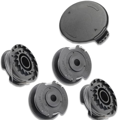 4 Bobine di Filo di Ricambio con 1 Copertura per Decespugliatore Tagliabordi, Compatibile con Bosch ART 23 26 SL,Accessorio per Tagliaerba a Filo